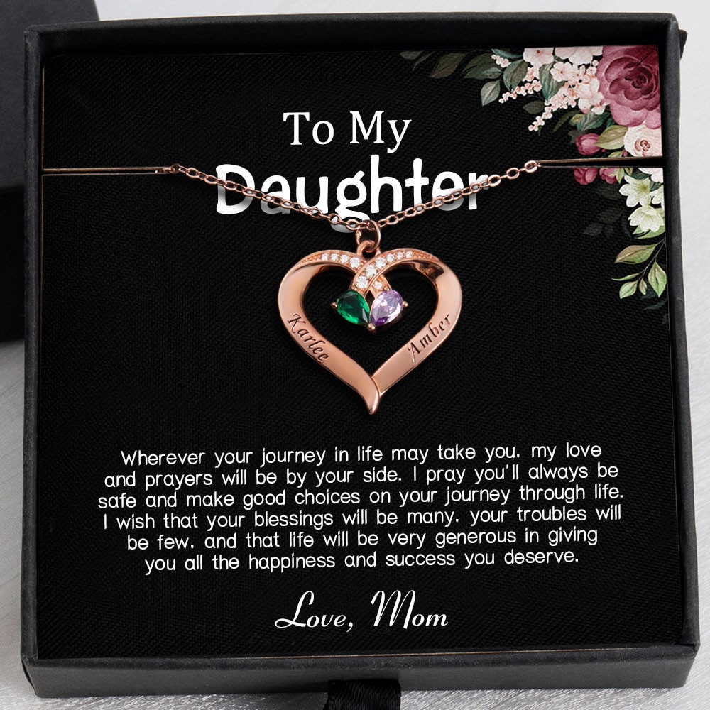To My Daughter Necklace From Mum Personalised Heart Gift For Girl