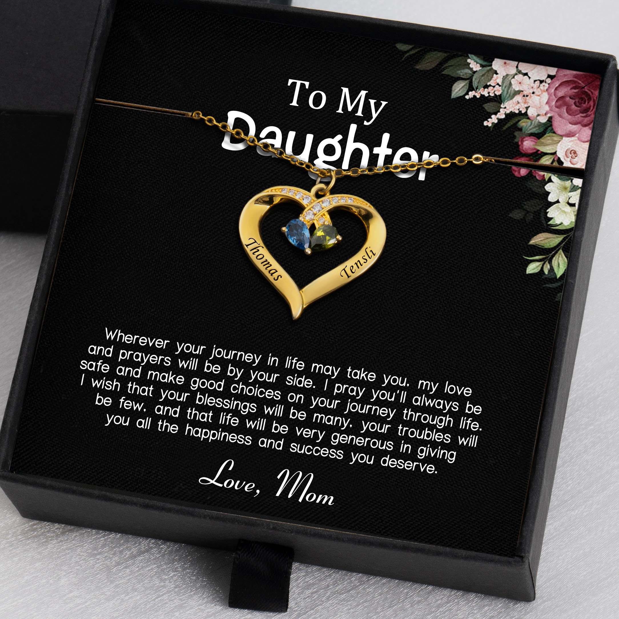 To My Daughter Gift Ideas From Mum Personalised Heart Necklace For Girl