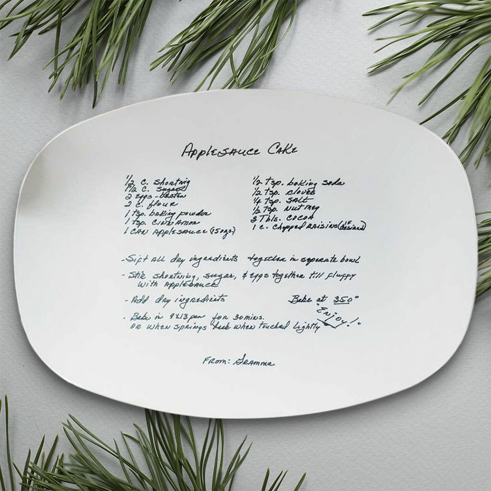 Personalised Handwritten Family Recipe Platter For Mum Grandma