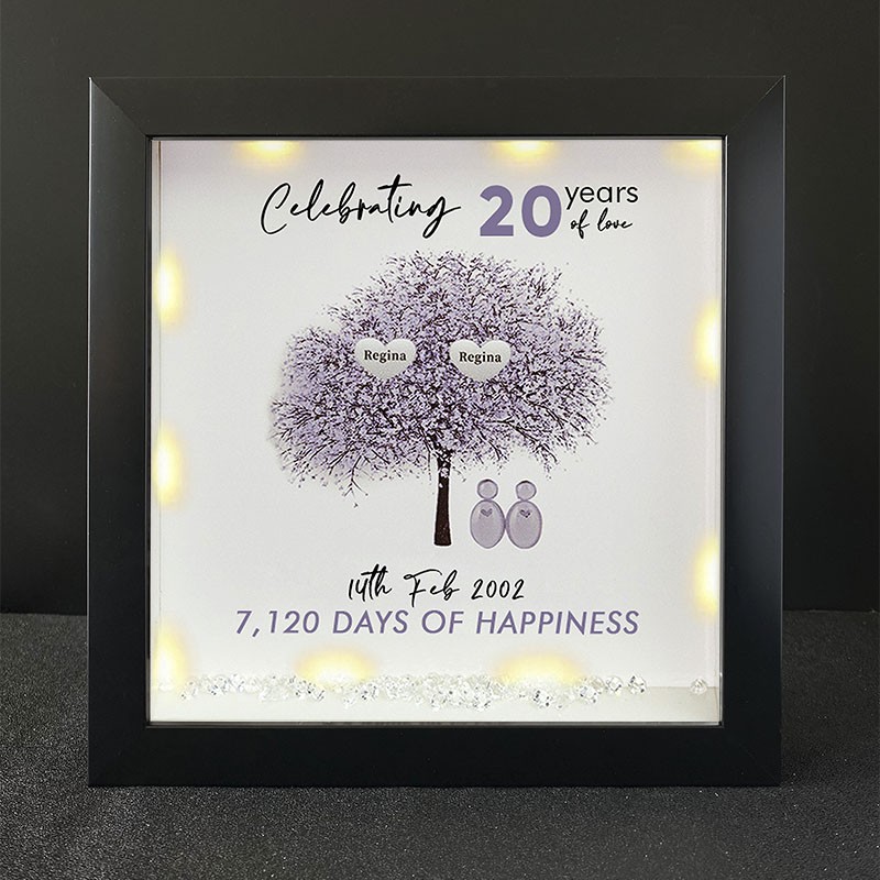 Personalised Family Tree Name Black Frame Home Decor Celebrating Day Anniversary