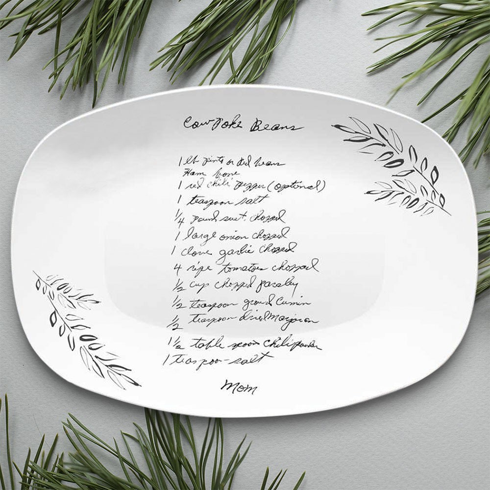 Personalised Handwritten Family Recipe Platter For Mum Grandma