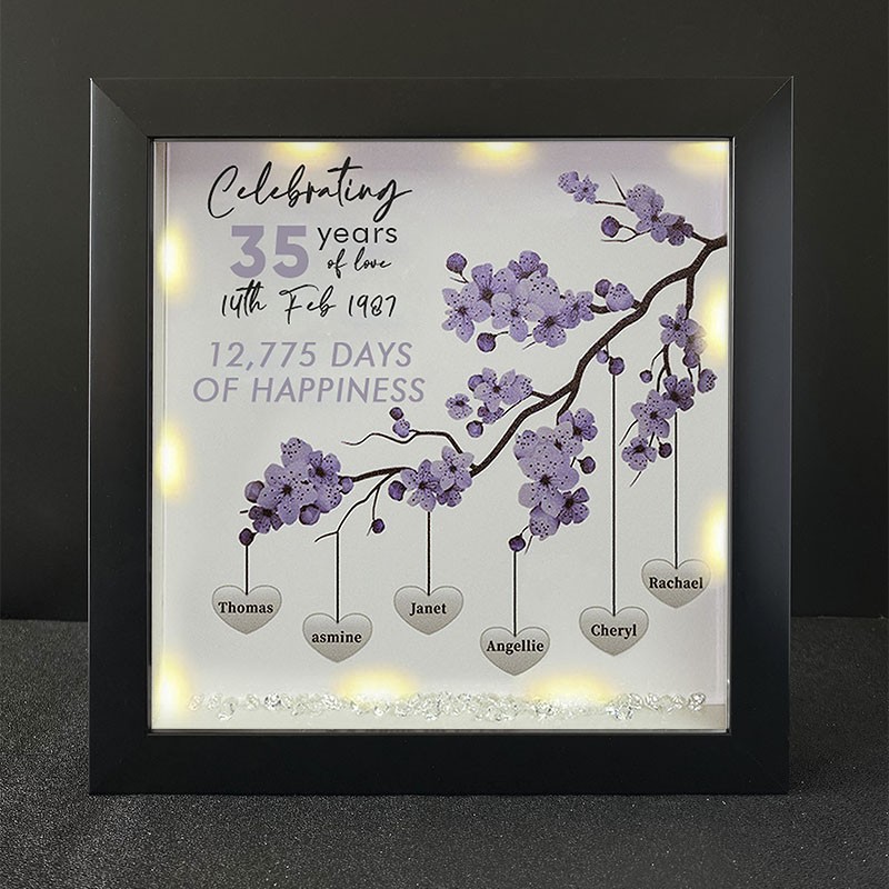 Personalised Family Tree Name Black Frame Home Decor Celebrating Day Anniversary