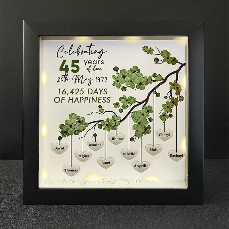 Personalised Family Tree Name Black Frame Home Decor Celebrating Day Anniversary