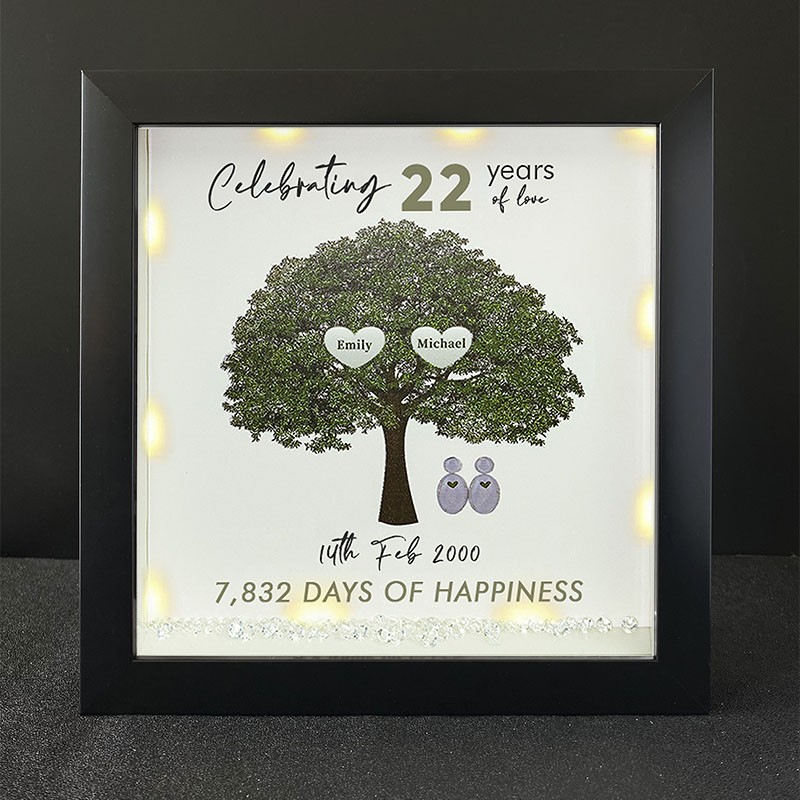 Personalised Family Tree Name Black Frame Home Decor Celebrating Day Anniversary