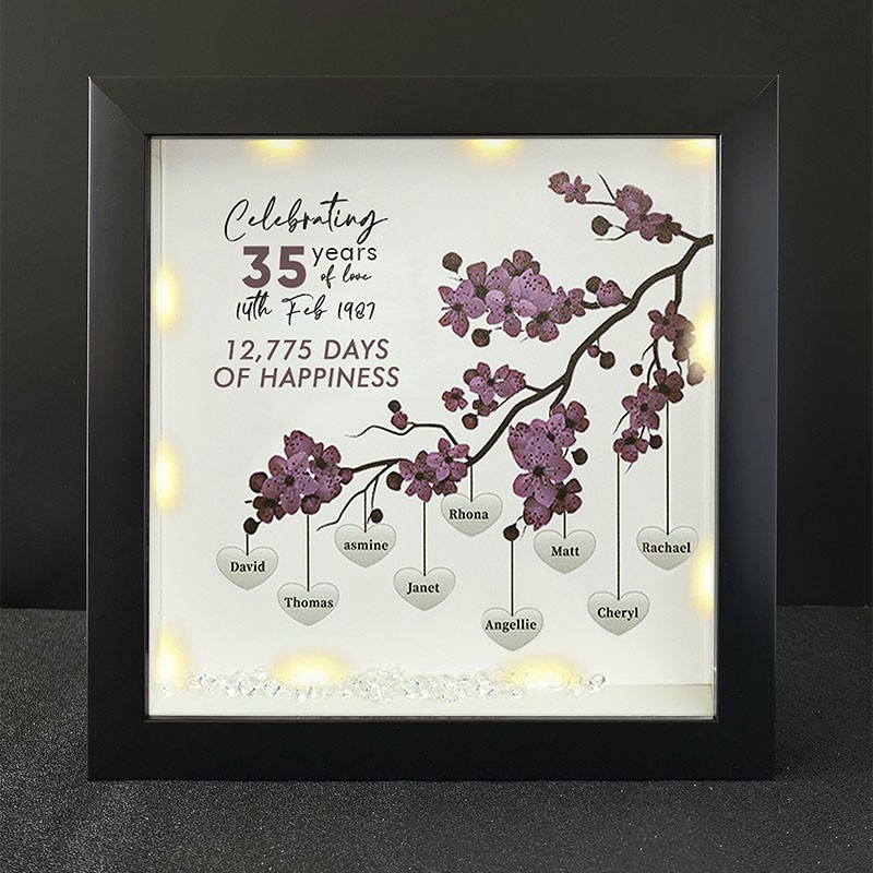 Personalised Family Tree Name Black Frame Home Decor Celebrating Day Anniversary