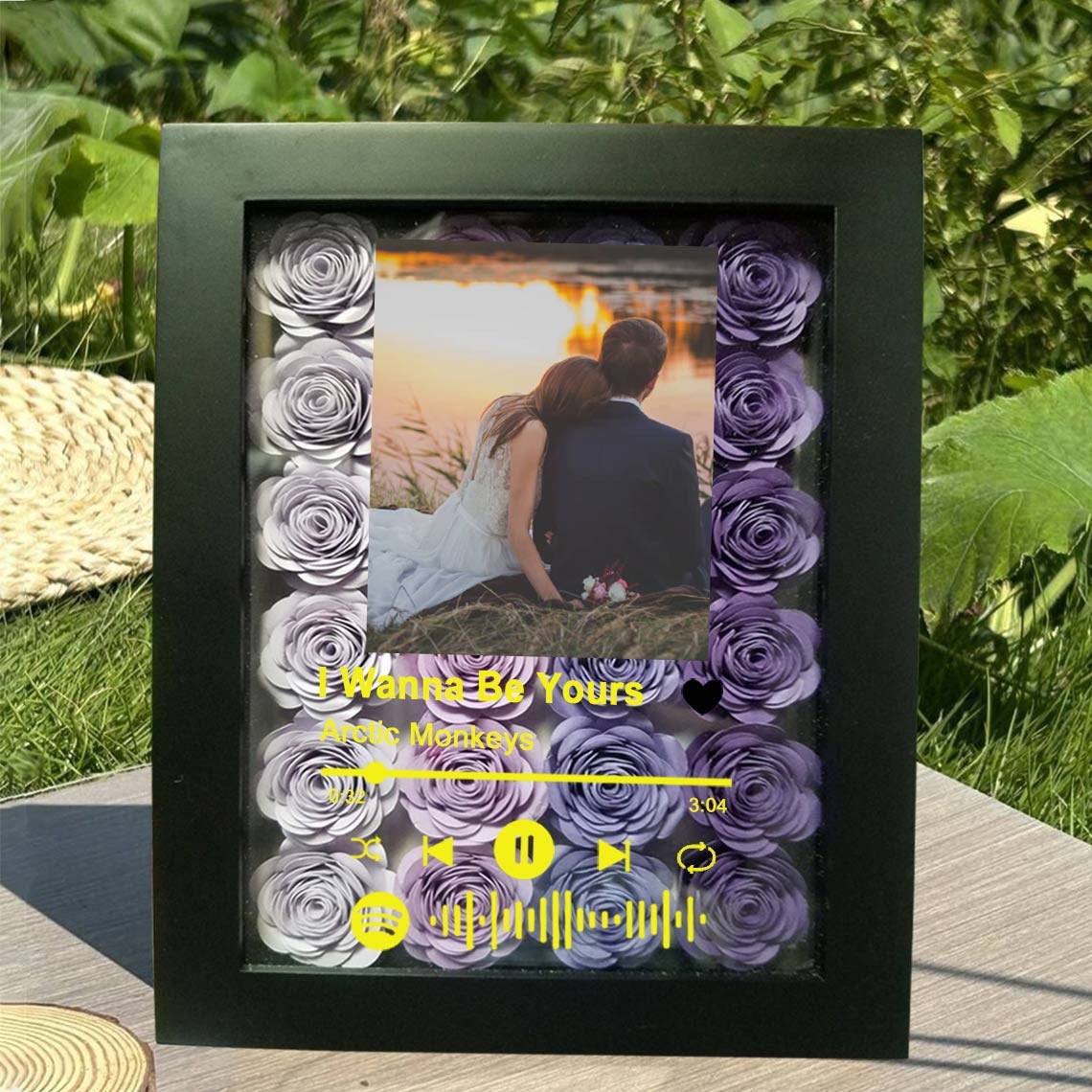 Personalised Spotify Song Photo Flower Shadow Box Valentine's Day Anniversary Gift Ideas For Soulmate Wife Girlfriend