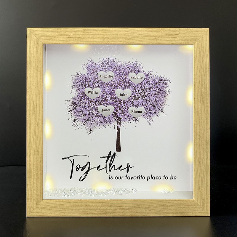 Together is Our Favorite Place to be Personalised Family Tree Name Frame Home Decor
