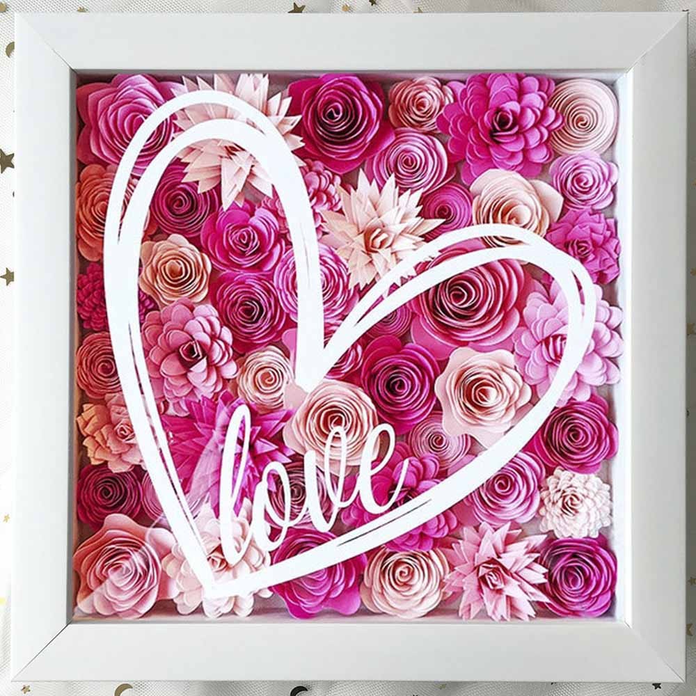 Personalised Flower Shadow Box For Wedding Anniversary Valentine's Day