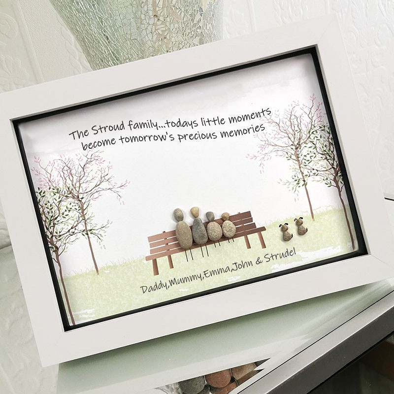 Personalised Pebble Art Picture Frame For Family Christmas's Day