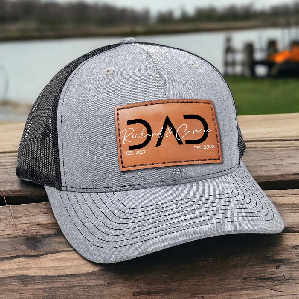 Personalised DAD Patch Hat with Custom Kids Names and Date For Gift Ideas