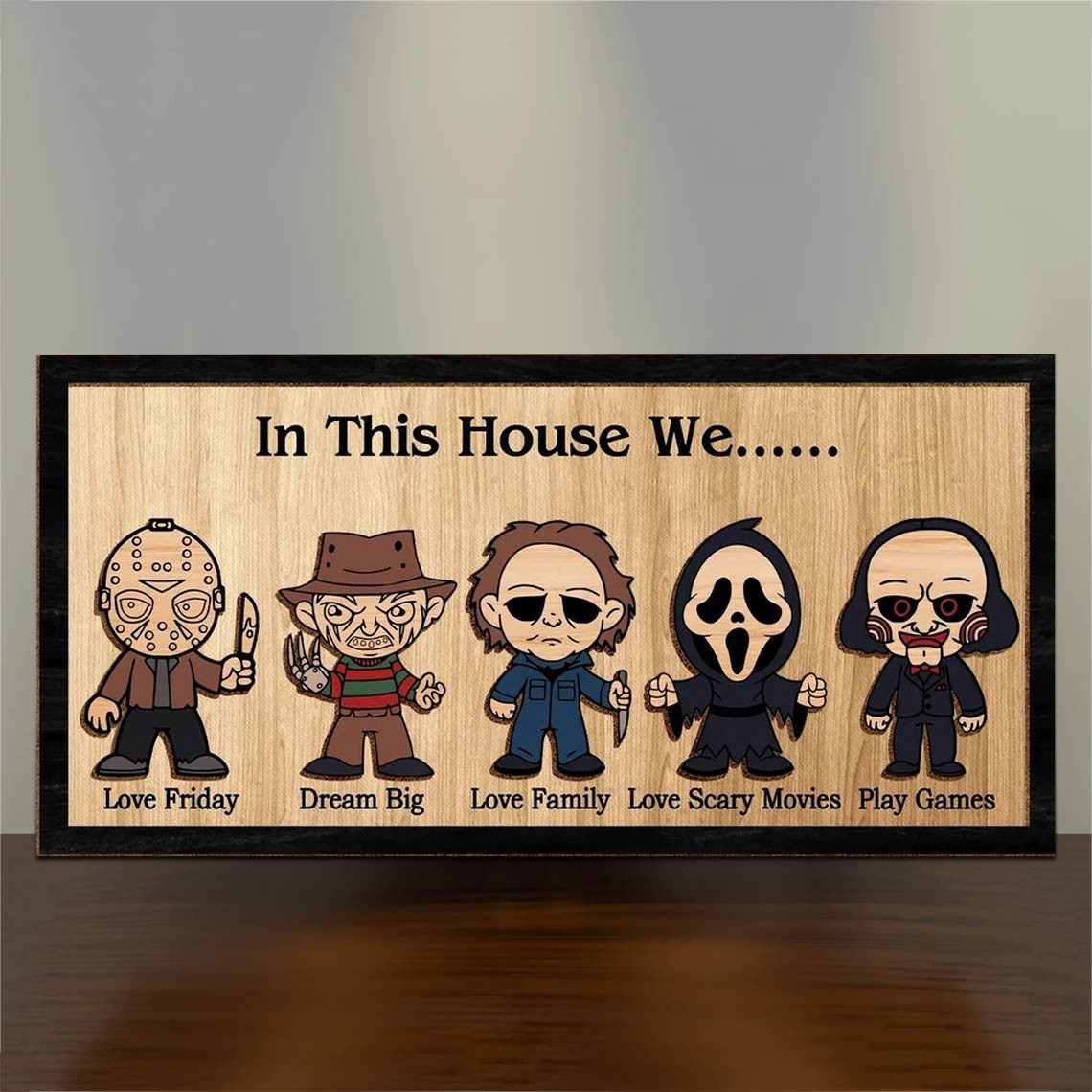 Happy Halloween Horror Movie Sign Home Decor