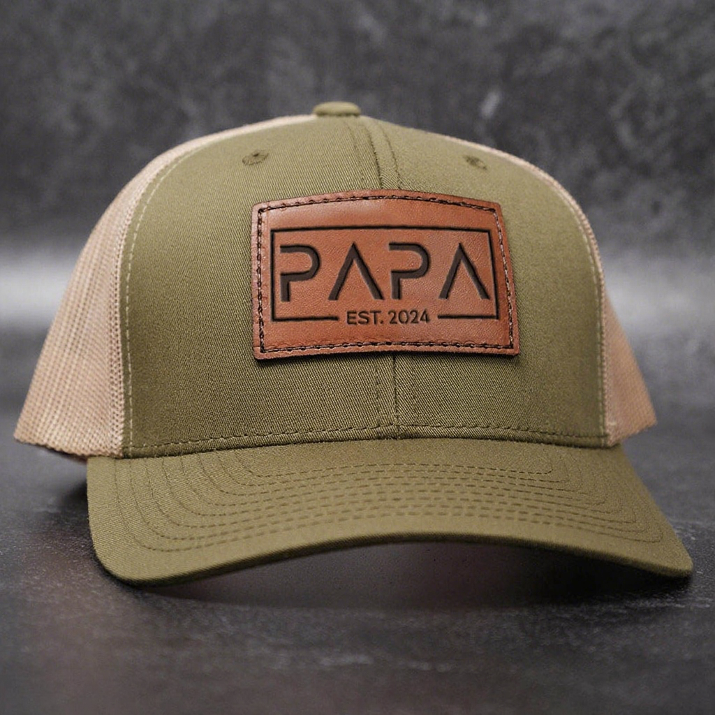 Personalised PAPA Patch Hat with Est Date For Father's Day Gift