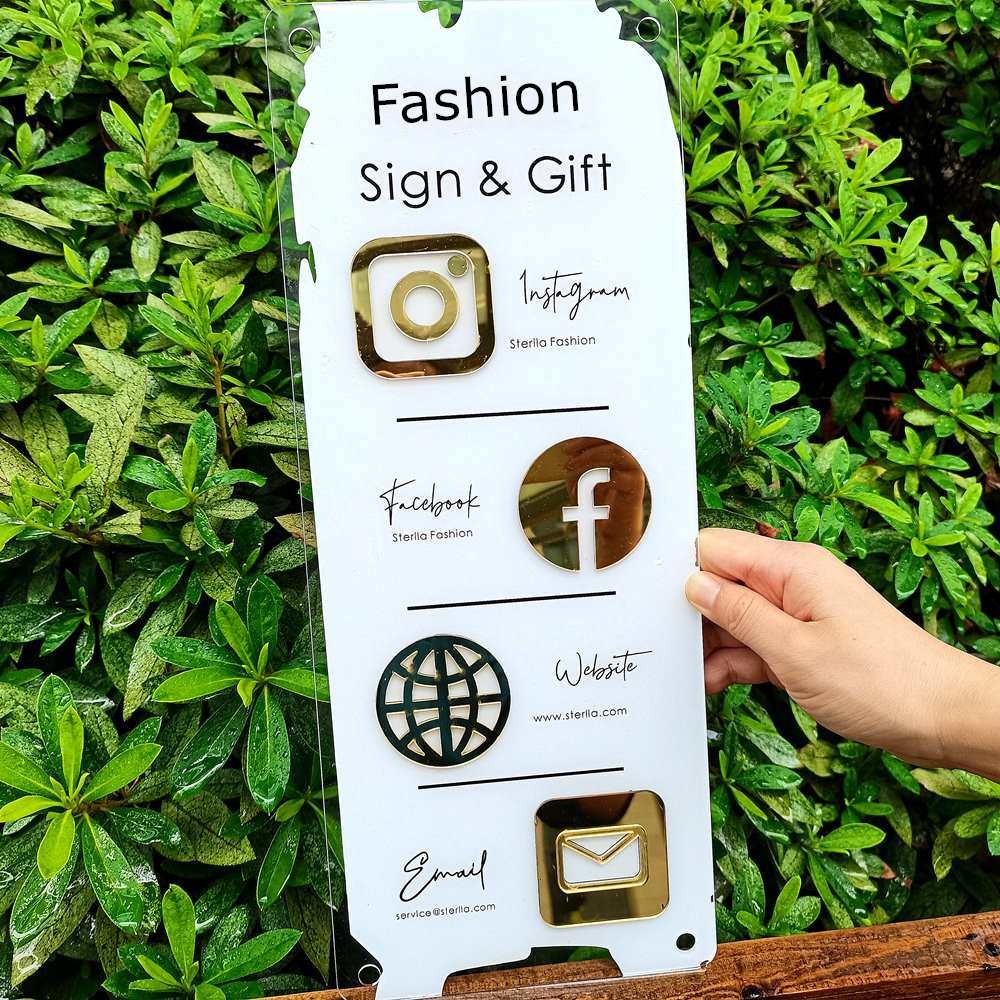 Personalised Large Wall Mounted Business Social Media Sign
