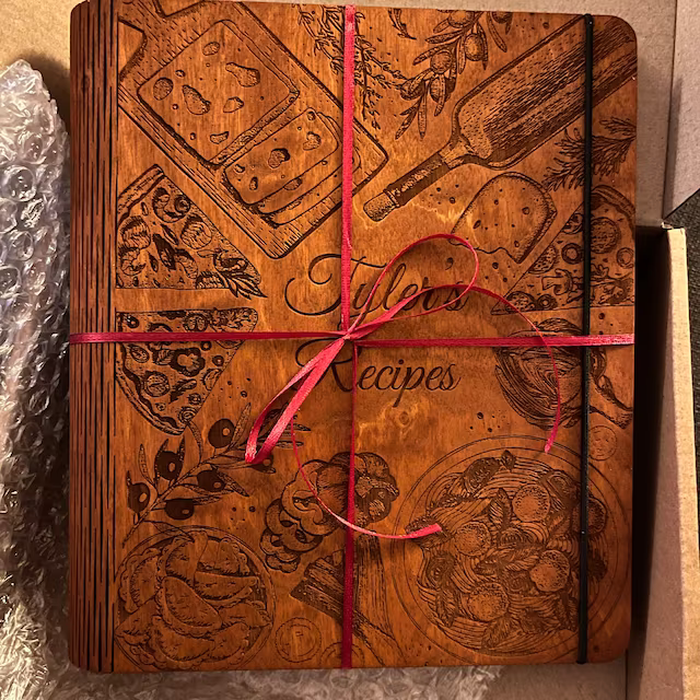 Custom Family Wooden Recipe Book For Mum Grandma Christmas Day Gift Ideas