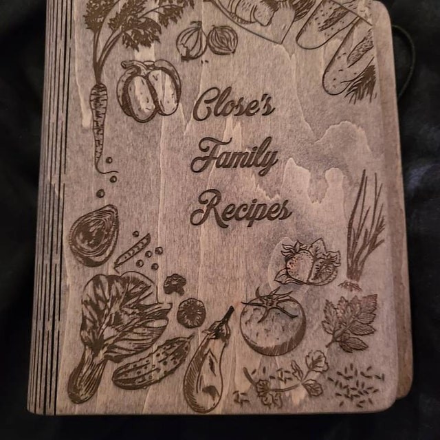 Custom Family Wood Recipe Book For Mum Grandma Christmas Day Gift Ideas