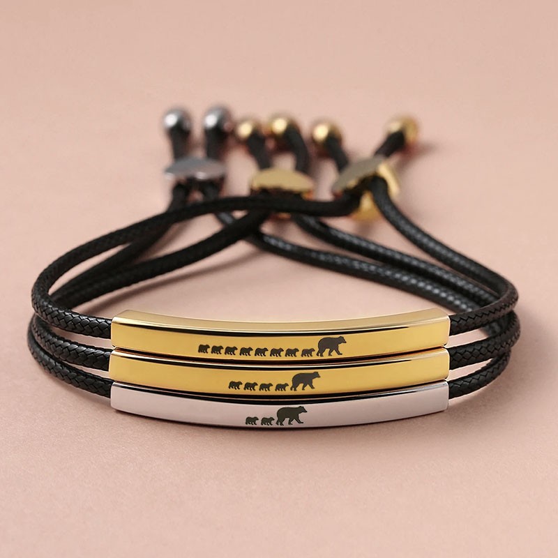 Personalised Mama Bear Bracelet Cuff For Mum Grandma