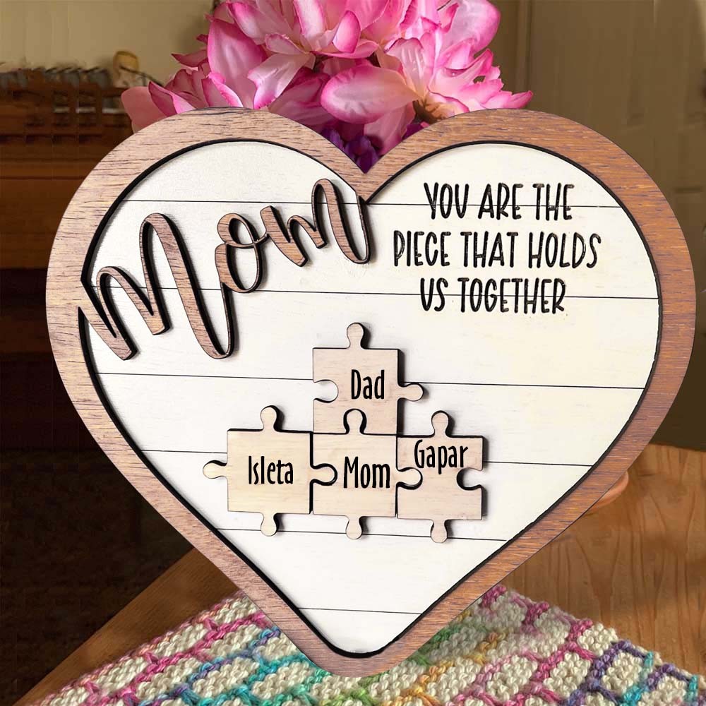 Personalised Mum Puzzles Name Sign From Kids Gift You Are The Piece That Holds Us Together Home Wall Decor For Mother's Day