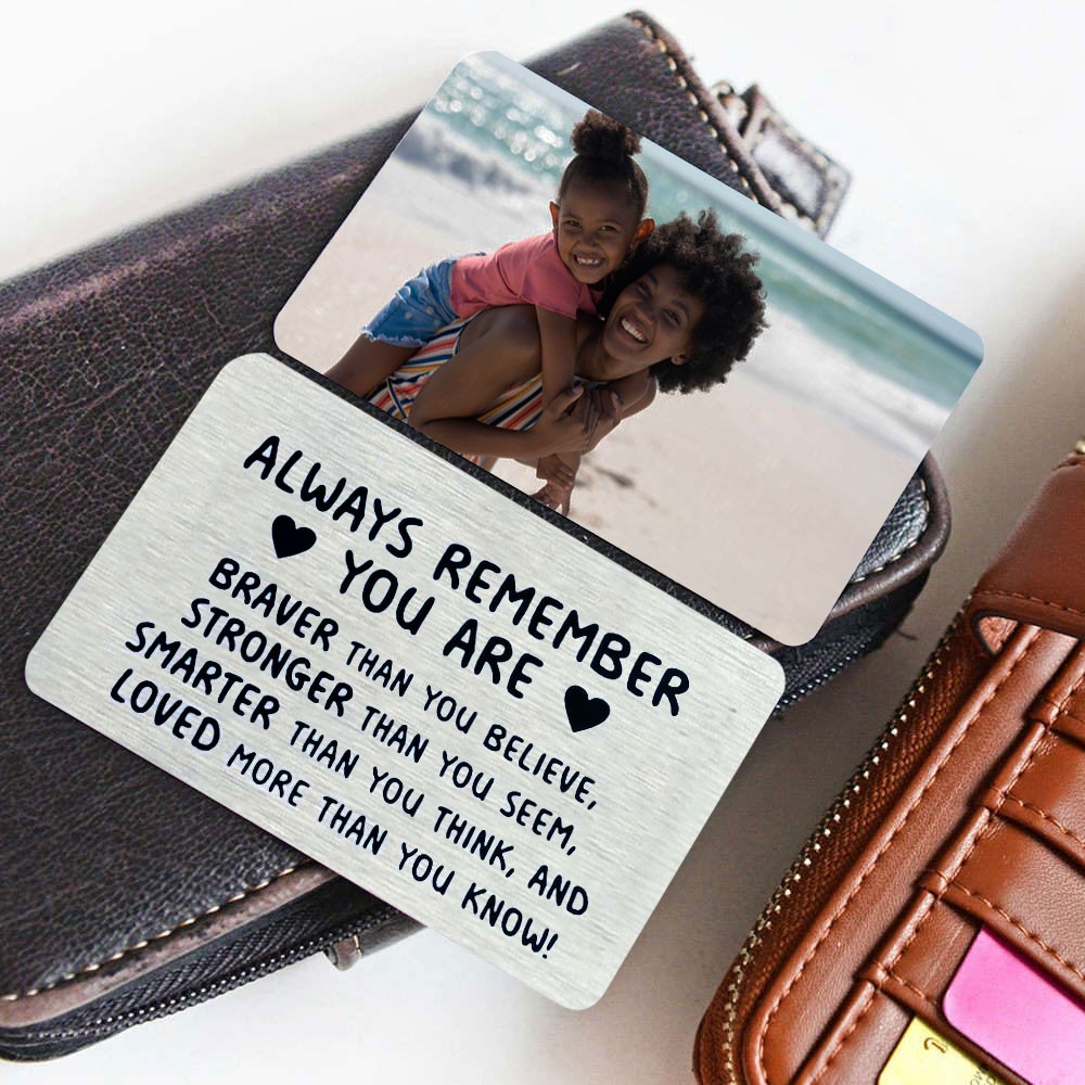 Personalised Metal Wallet Photo Card Love Note Anniversary Gift For Loved