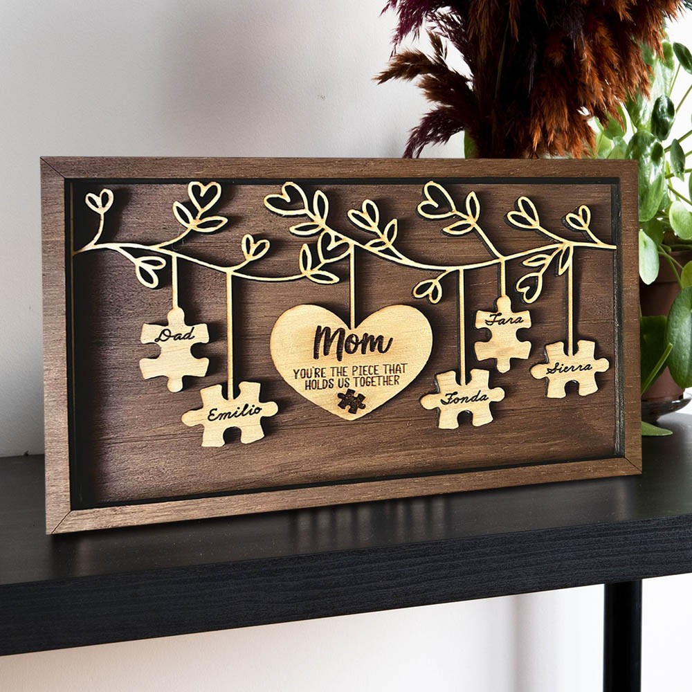 Personalised Mum Puzzle Name Sign Gift From Kids You Are The Piece That Holds Us Together Home Wall Decor For Mother's Day