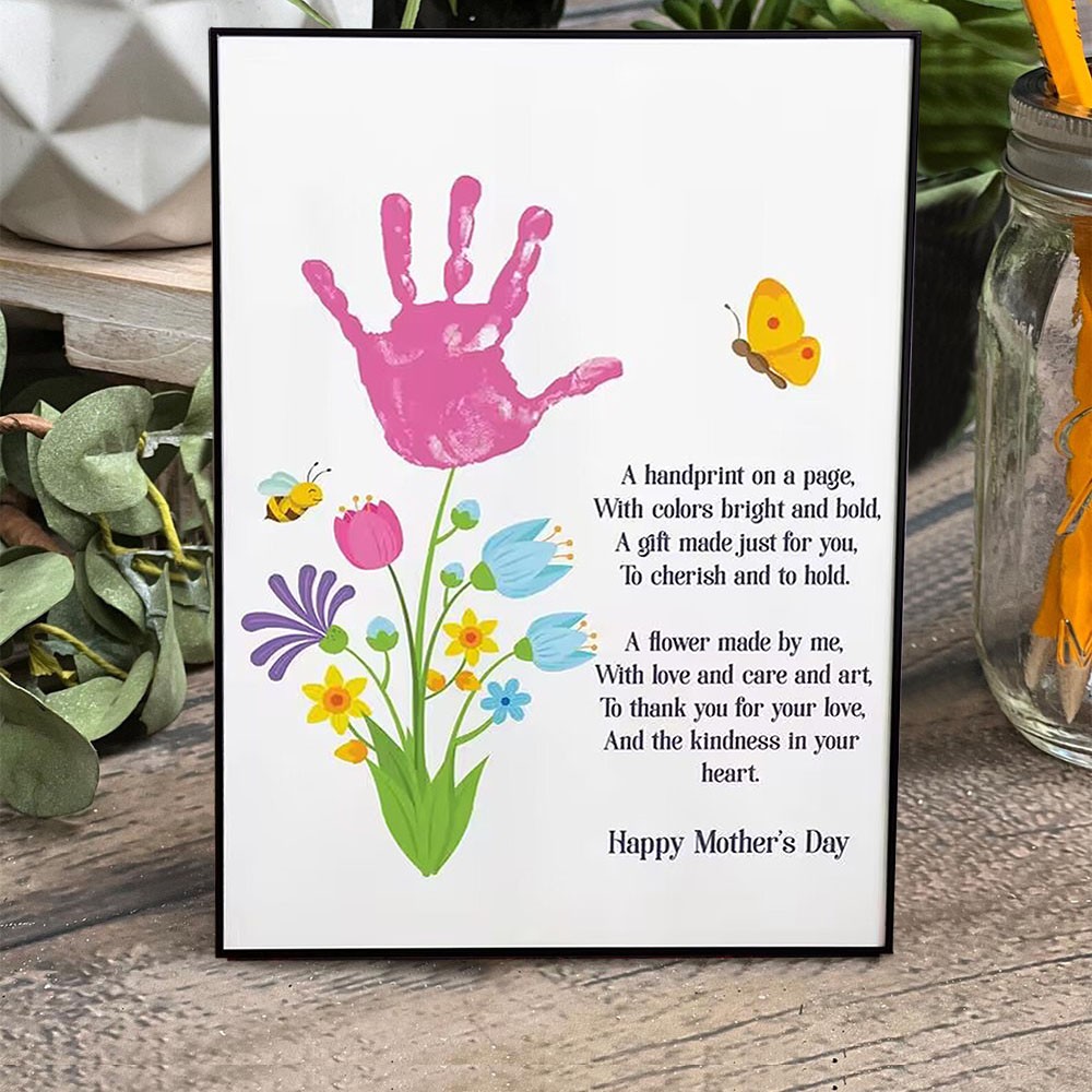 Personalised Mother's Day Garden Printable Kids' DIY Handprint Keepsake From Kids
