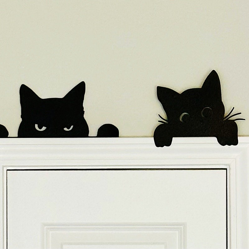Halloween Black Cat Ghost Door Corner Sign