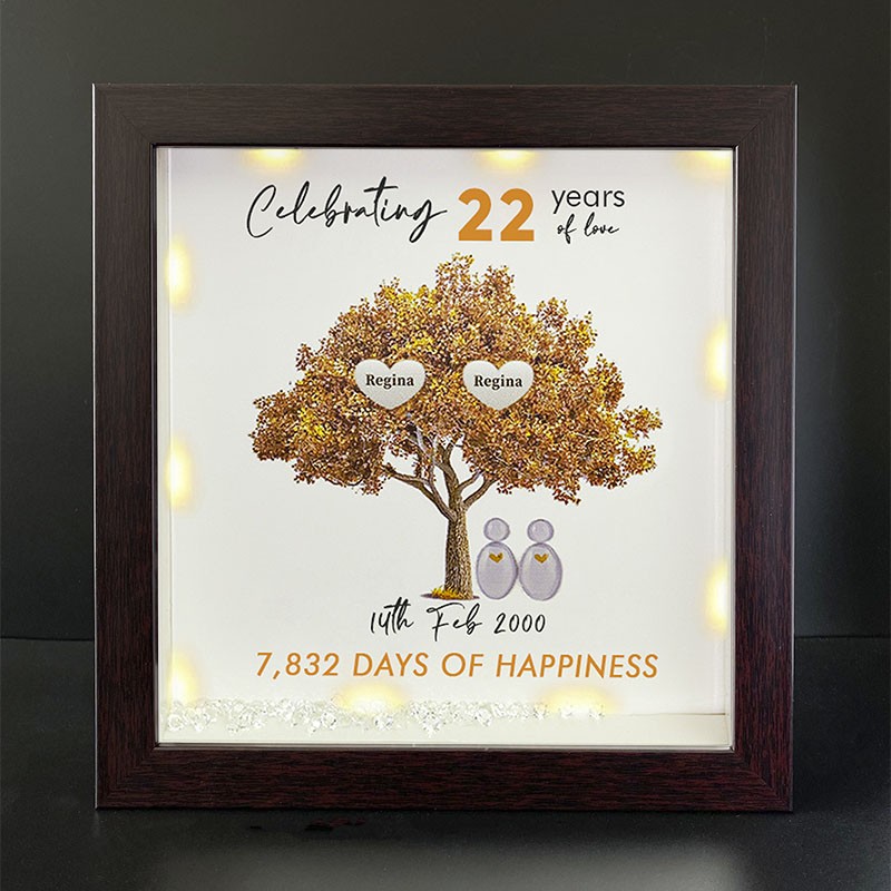 Personalised Family Tree Name Red Oak Frame Home Decor Celebrating Day Anniversary