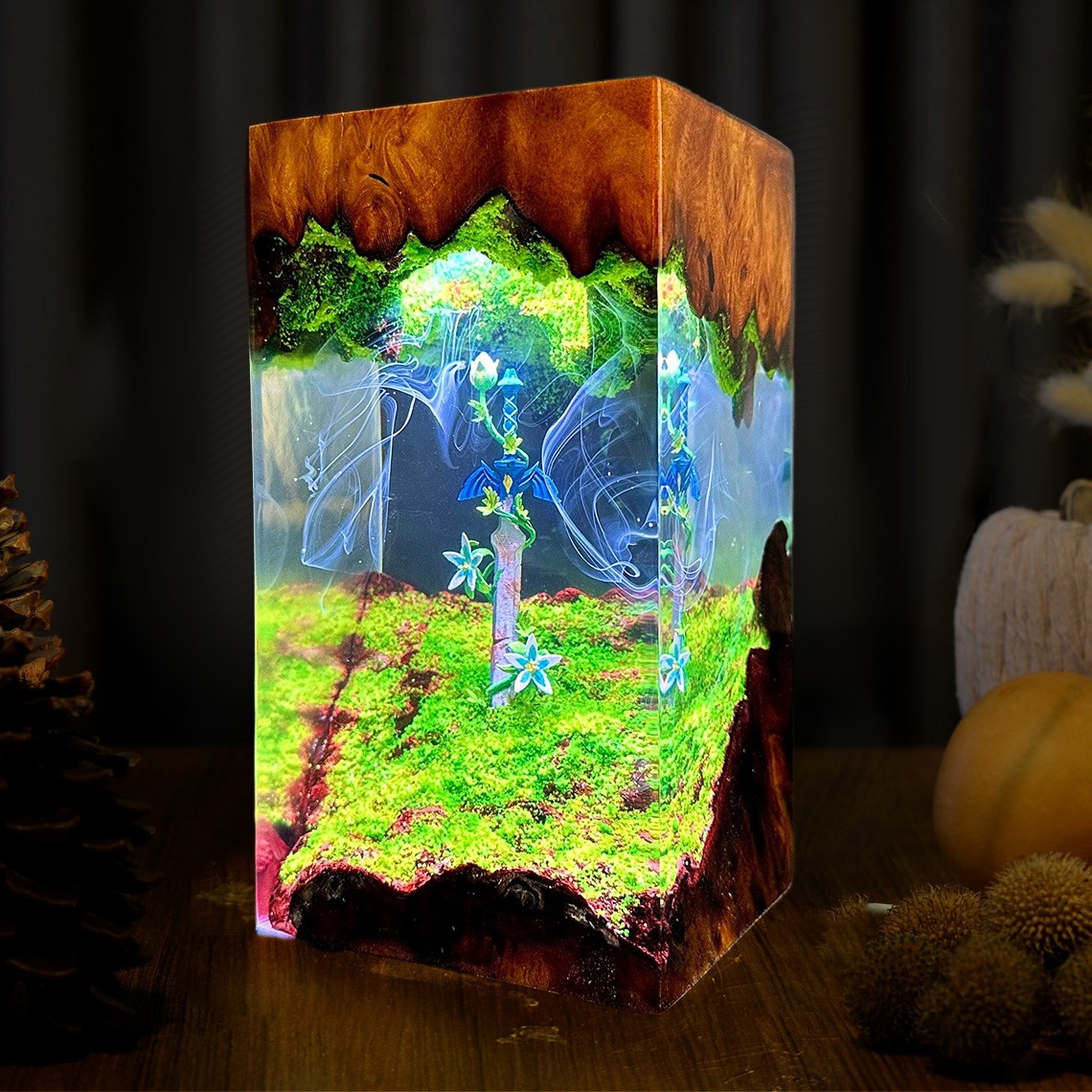 Legend Sword Resin Wood Lamp Handmade Gifts For Christmas