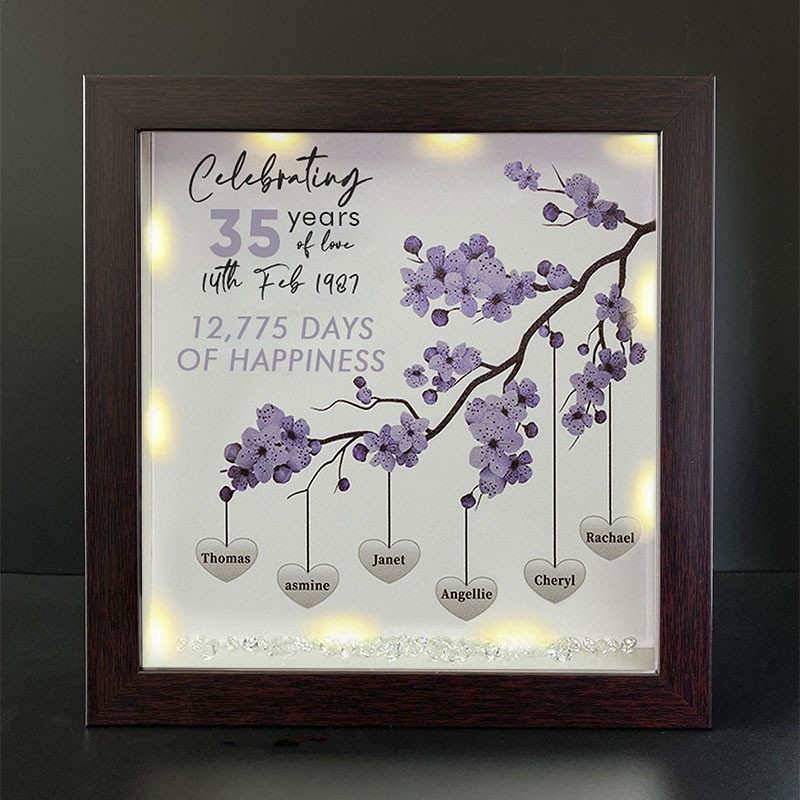 Personalised Family Tree Name Red Oak Frame Home Decor Celebrating Day Anniversary