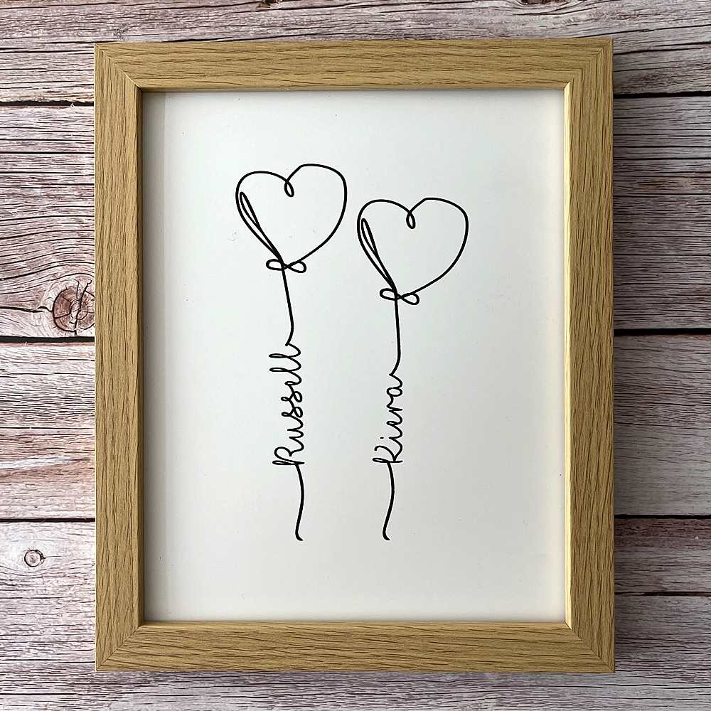 Custom Heart Frame Name Sign Home Decor