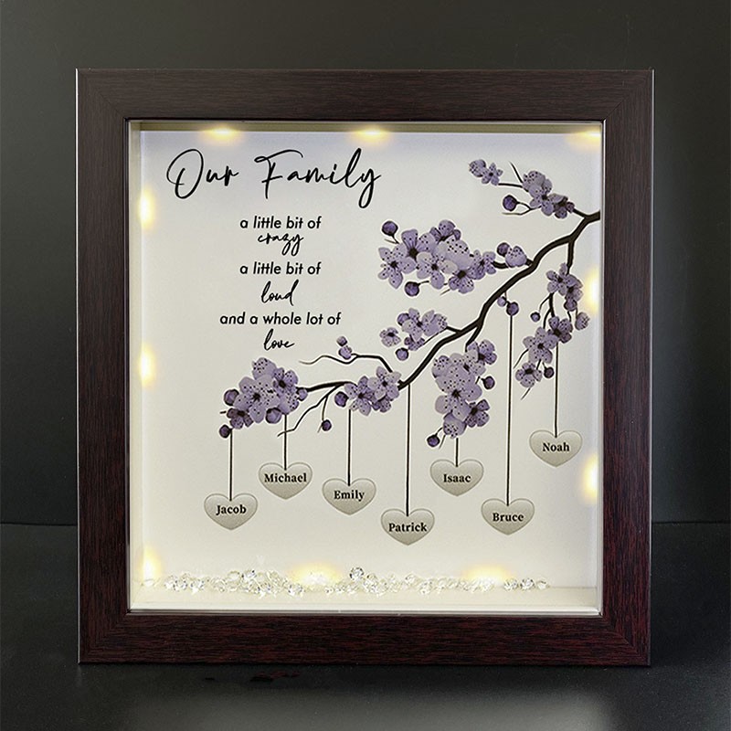 Personalised Family Tree Name Red Oak Frame Home Decor For Mother's Day Christmas