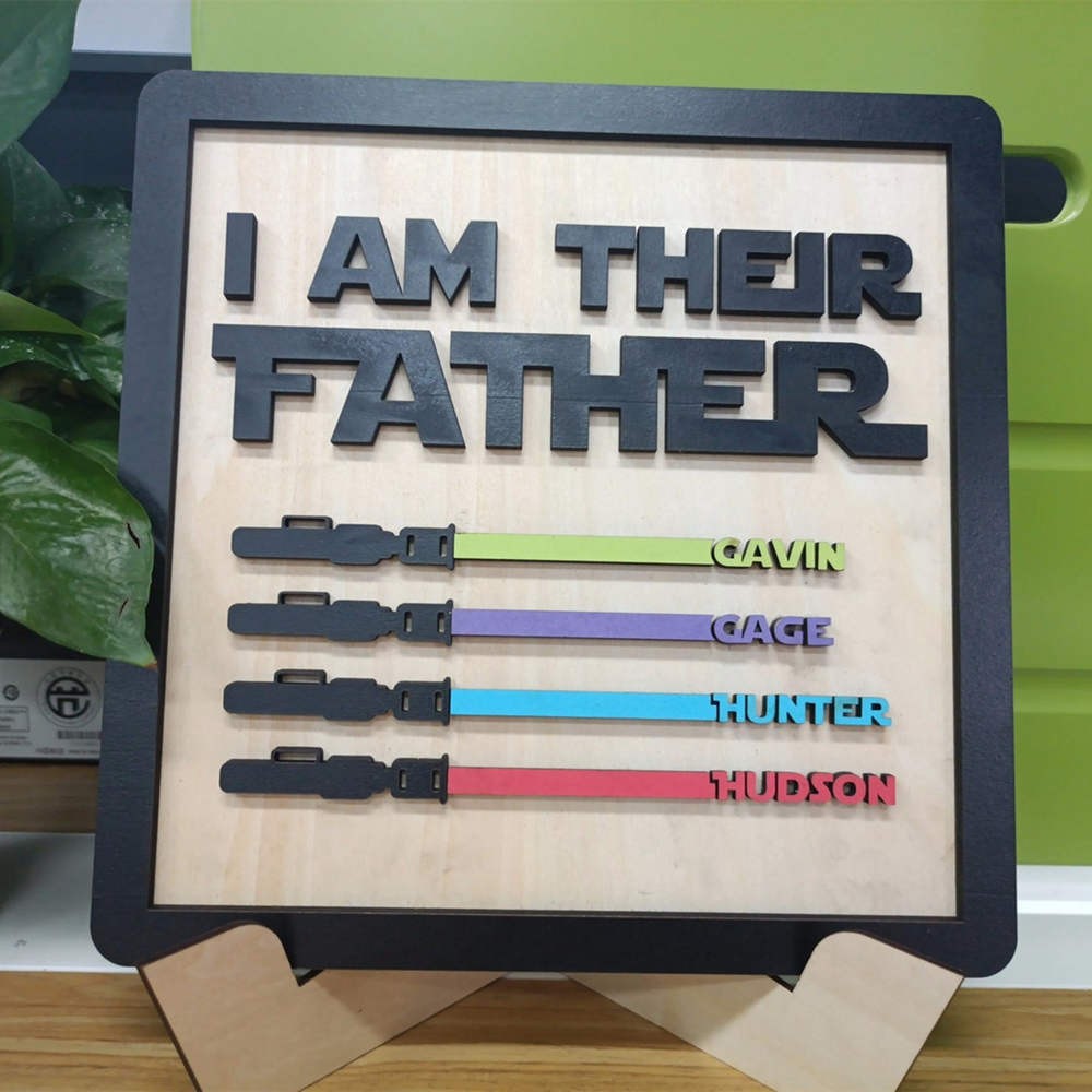 I Am Their Father Sign Personalised Kids Name Frame For Dad Father's Day