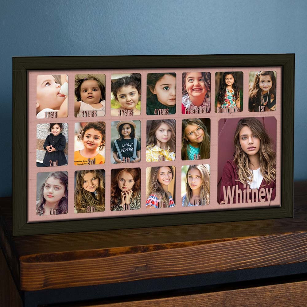 Personalised 3D School Years Photo Frame Display Board Gifts For Girl