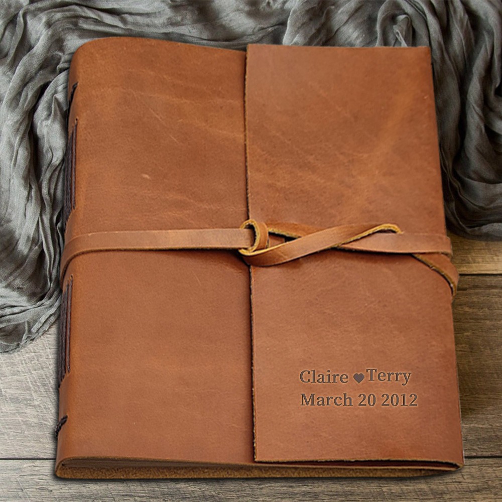 Personalised Leather Photo Scrapbook Album For Valentine's Day Anniversary Wedding Gift Ideas