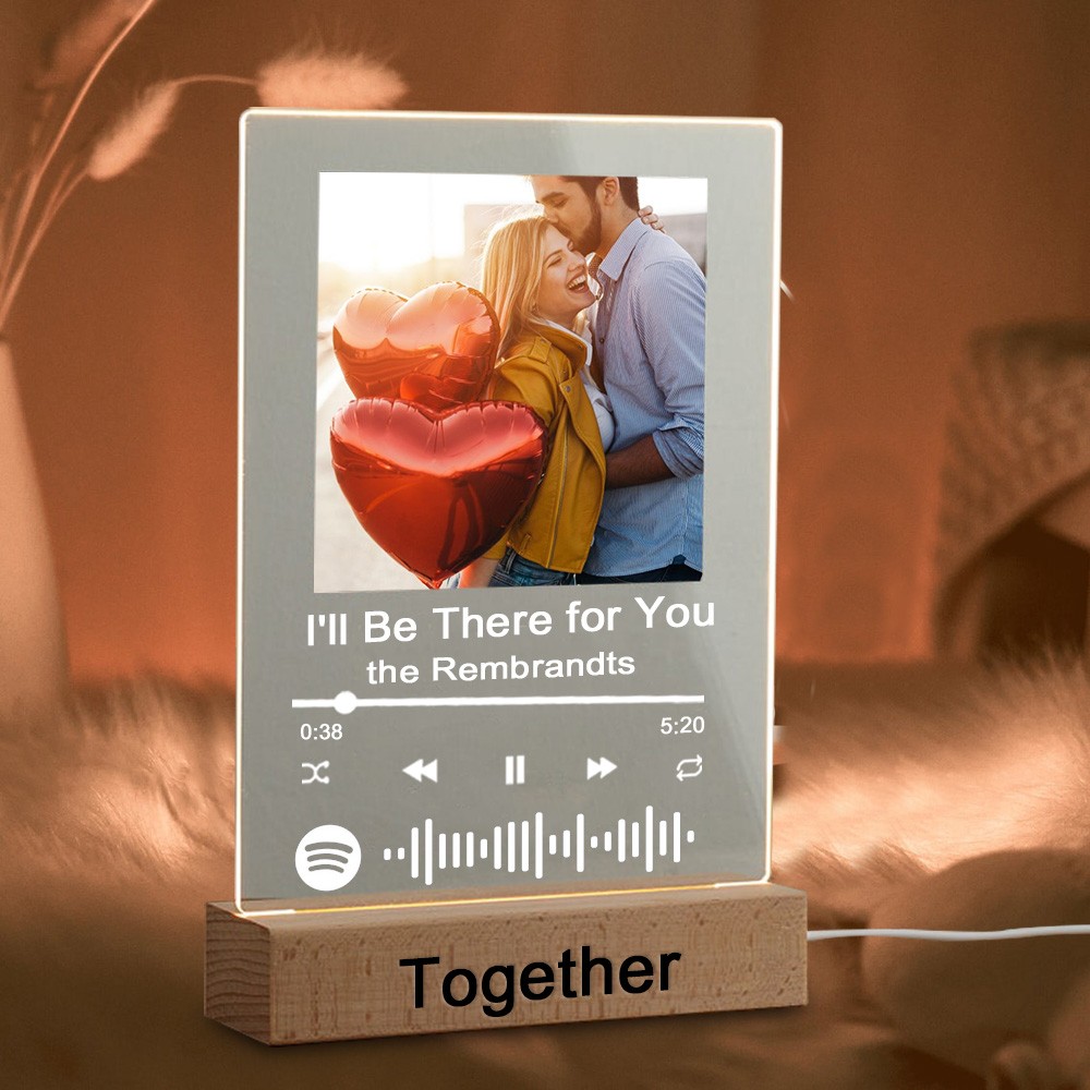 Personalised Photo Music Song Plaque Night Light Home Decor Valentine's Day Anniversary Couple Wedding Gift Ideas