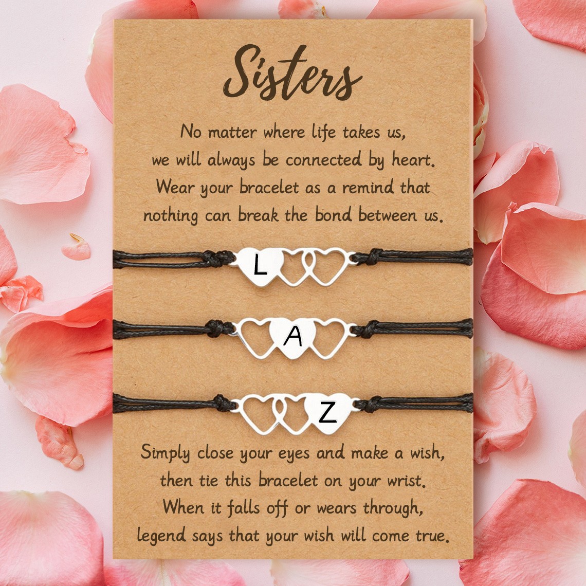 Personalised Best Friend Sister Friendship Bracelets For 3