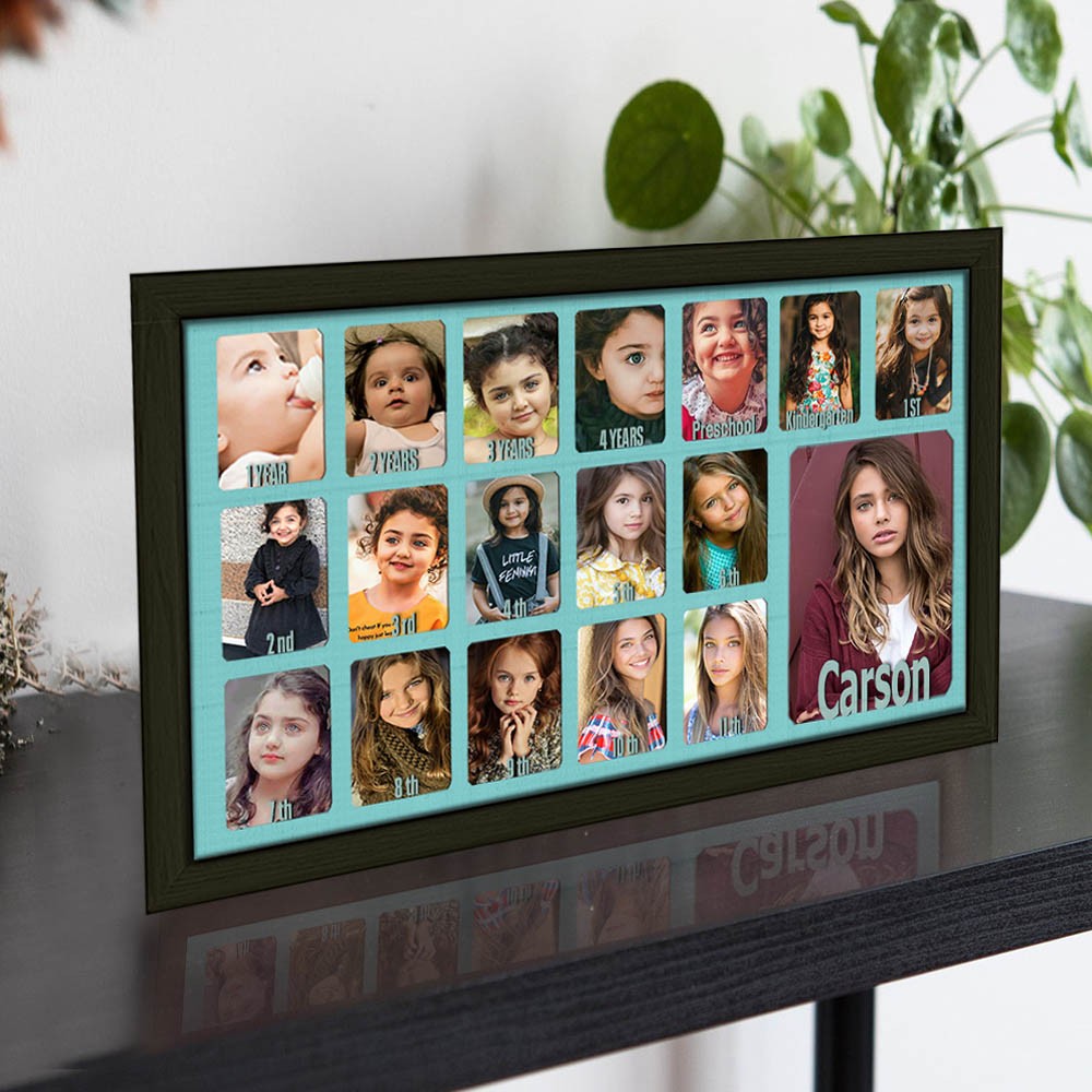 Personalised 3D School Years Photo Frame Display Board Gifts For Girl