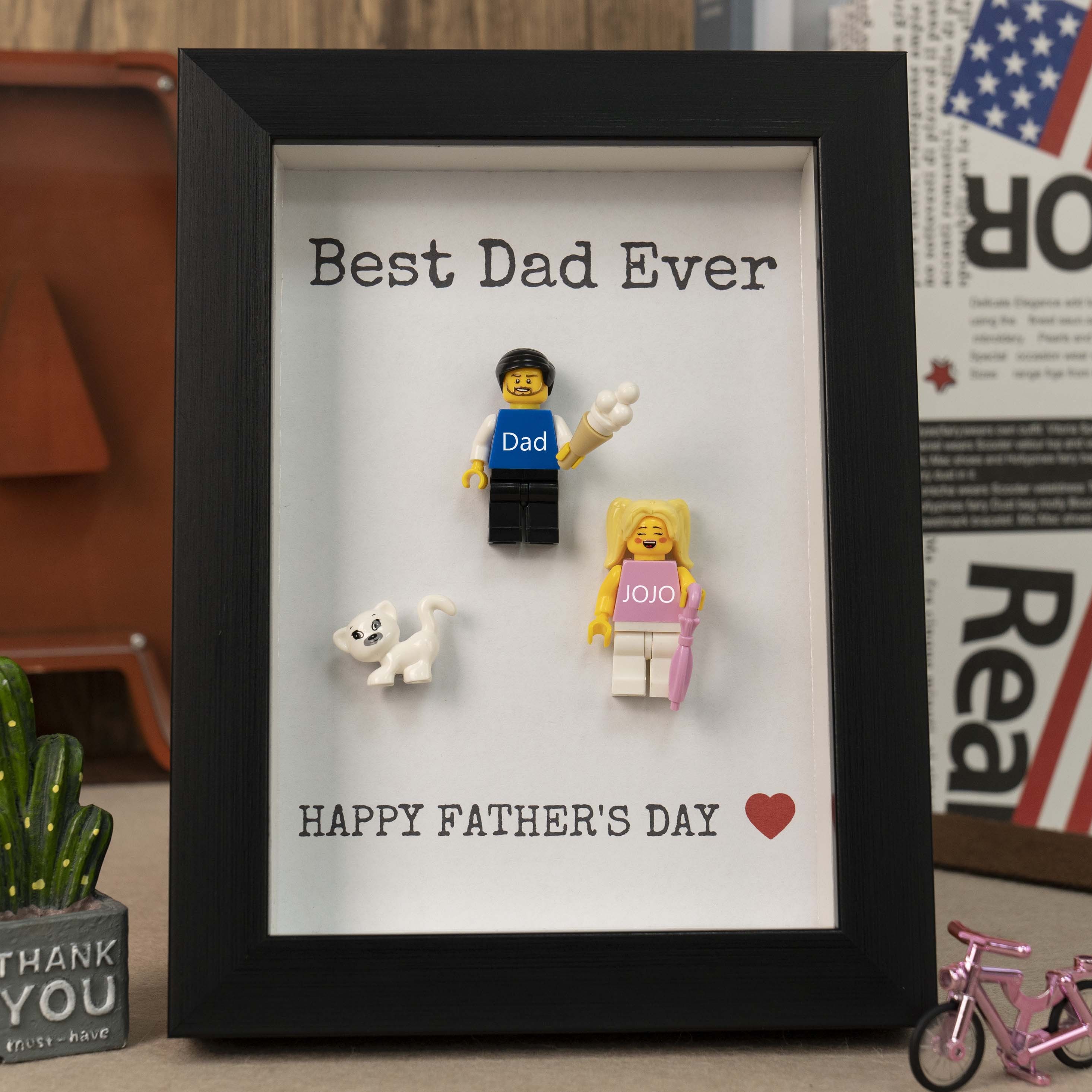 Personalised Tiny Name Figure With Frame For Father's Day Gift Ideas