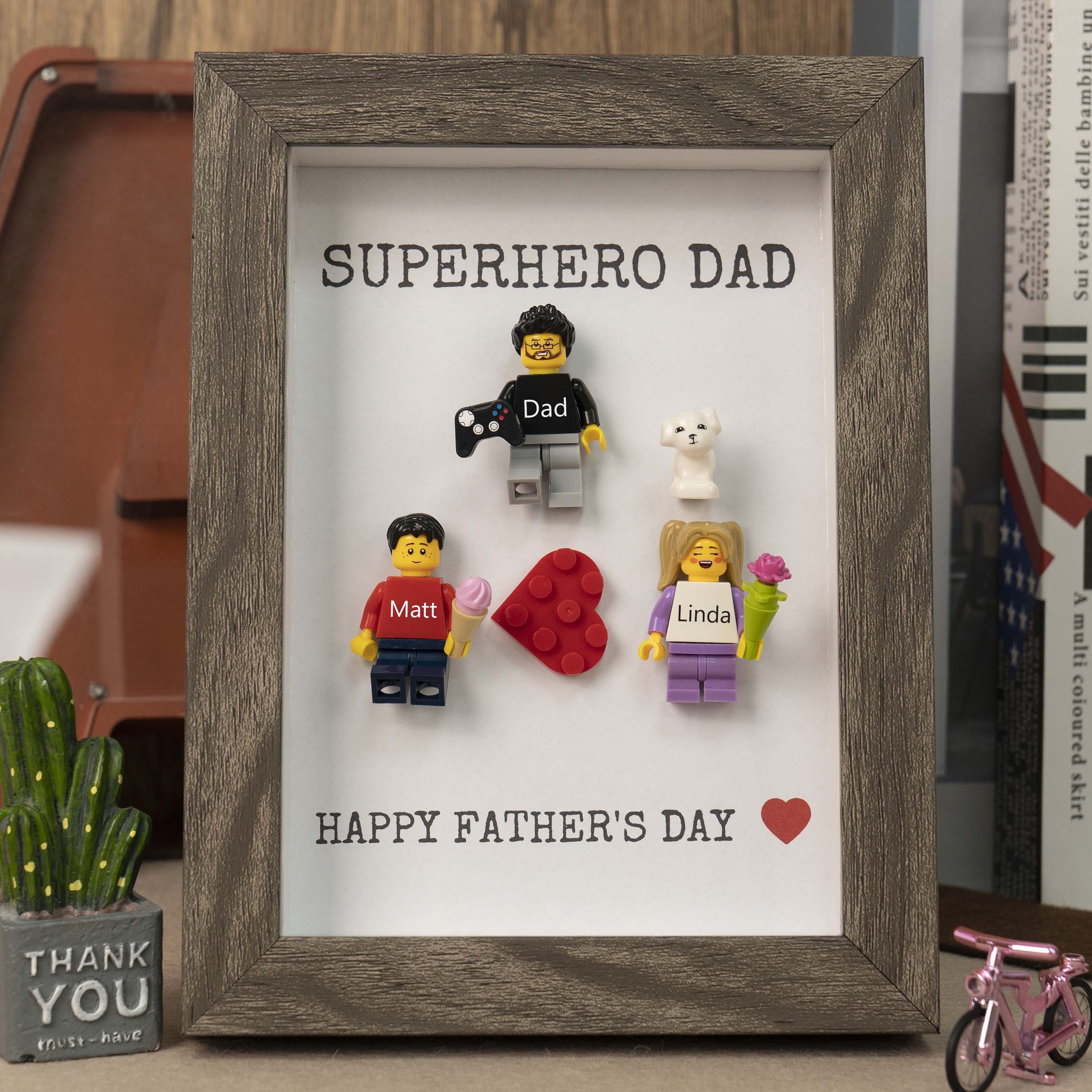 Personalised Tiny Name Figure With Frame For Father's Day Gift Ideas