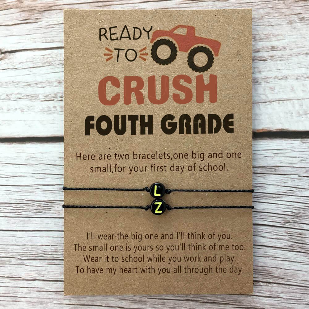 First Day of 4th Grade Back to School Bracelet For Mama Daughter Son