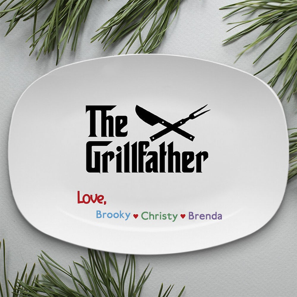 Personalised Barbecue Platter With Kids Name For Father's Day The Grillfather
