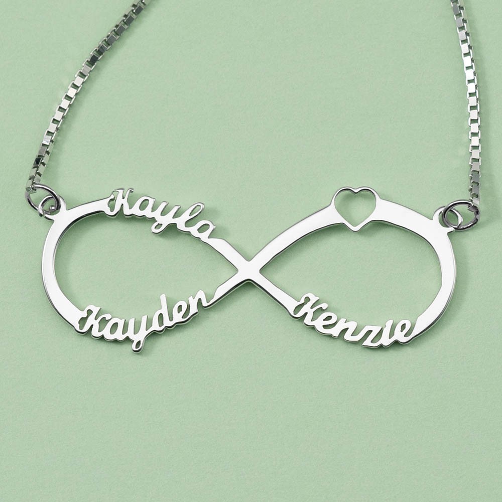 Personalised Infinity Name Necklace with 1-8 Names