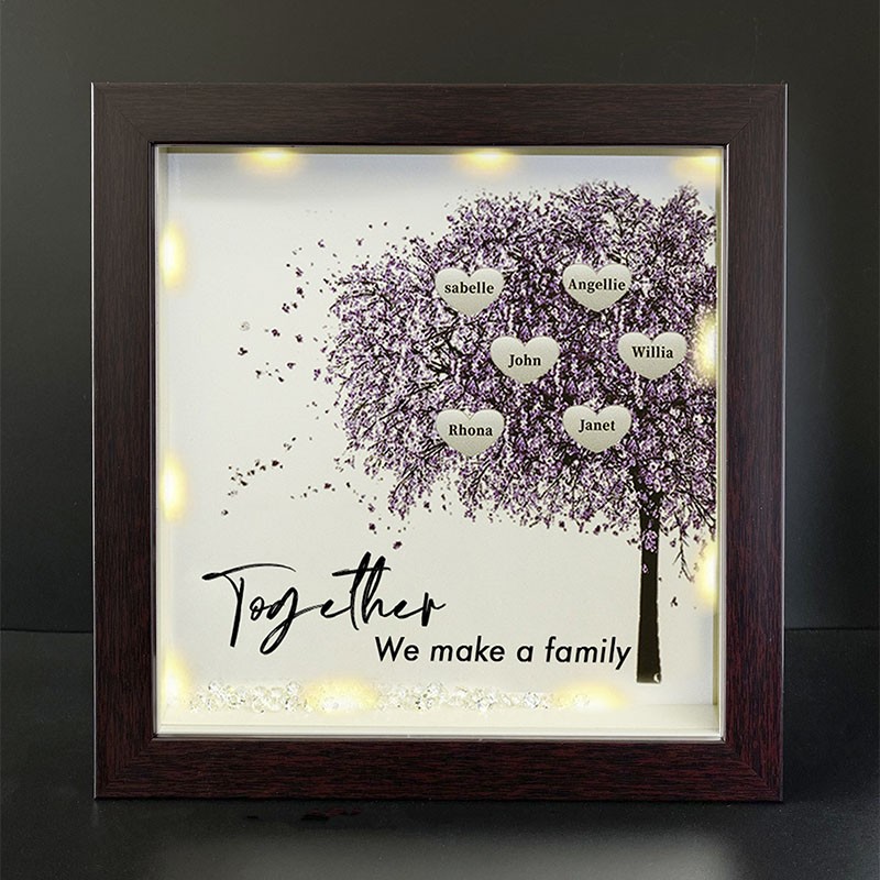 Together We Made a Family Personalised Family Tree Name Red Oak Frame Home Decor