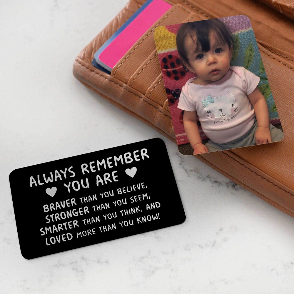 Personalised Metal Wallet Photo Card Love Note Anniversary Gift For Loved