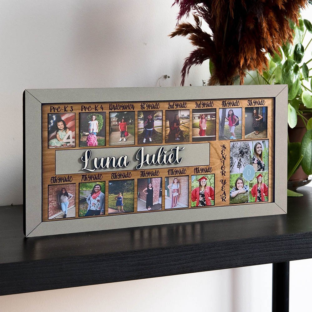 Personalised 3D Pre-K-12 School Years Photo Frame Display Back to School Gifts For Girls