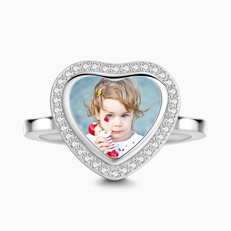 S925 Sterling Silver Personalised Photo Ring