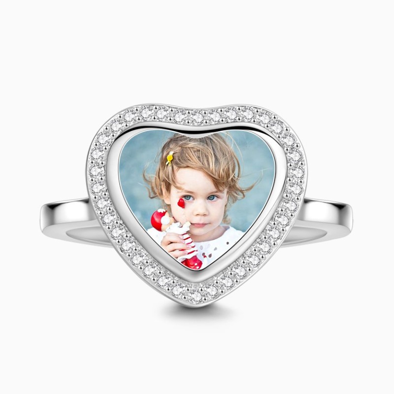 S925 Sterling Silver Personalized Photo Ring