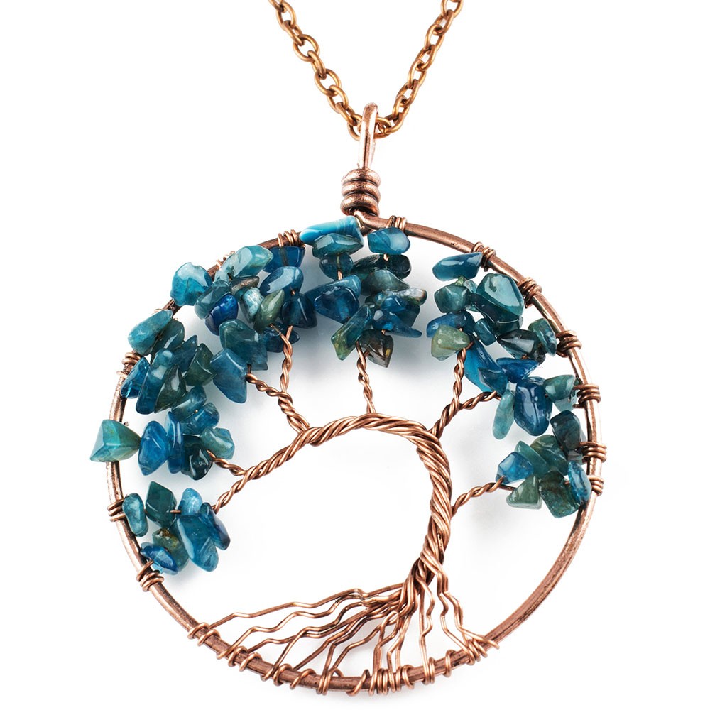 Tree Of Life Necklace Sapphire- Necklaces For Women Tree Of Life Necklace Copper"