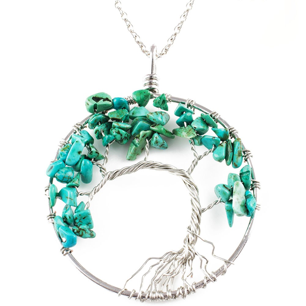 Tree Of Life Necklace Turquoise- Necklaces For Women Tree Of Life Necklace Copper