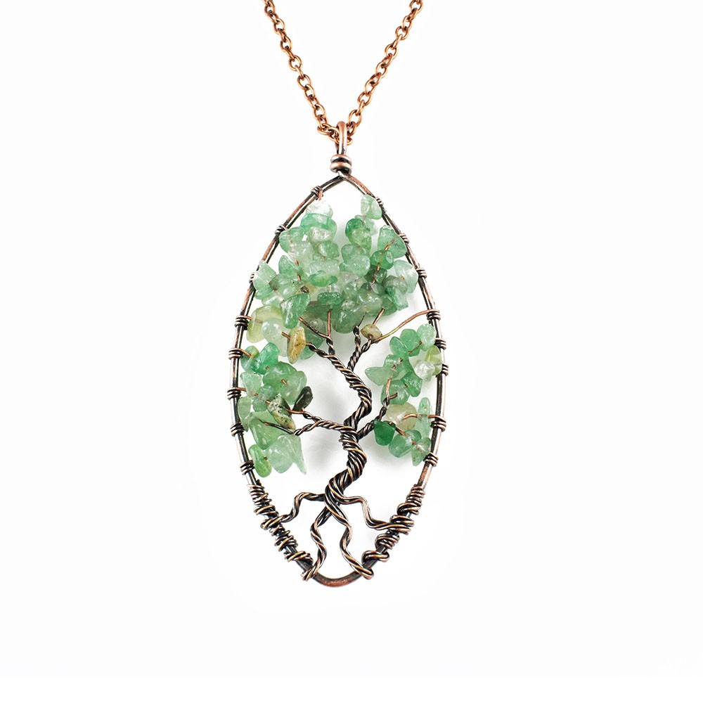 Oval Tree Of Life Necklace Amethyst- Necklaces For Women Tree Of Life Necklace Copper