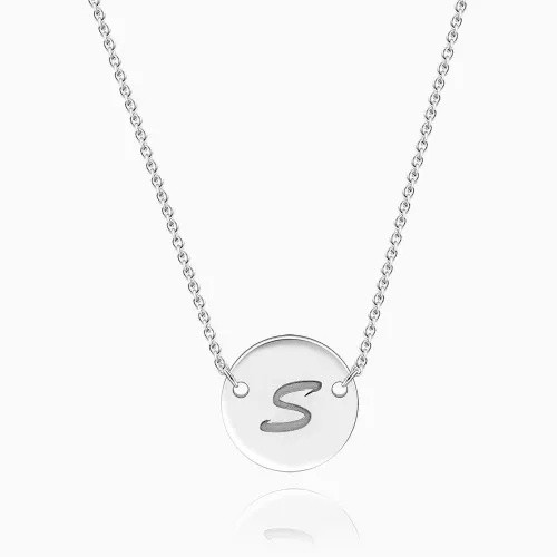 Engraved Coin Initial Necklace